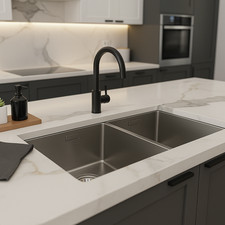 Prestige 5844 - Undermount Kitchen Sink 1.5 Bowl 1.2mm Thick Stainless Steel