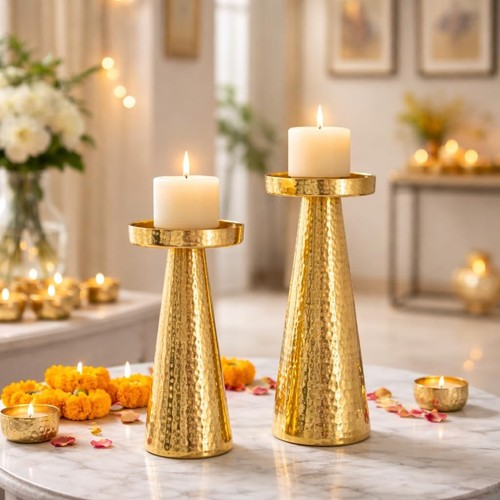 Gold crystal candle - crystal,