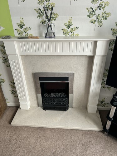Marble hearth and back - marble, panel