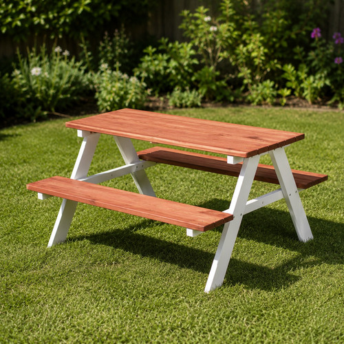 Kids wooden picnic table - kids, bench