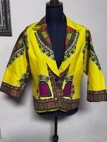 Yellow african print blazer - african,