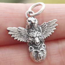 925 Sterling Silver Eagle Wolf Bear Totem Pole Pendant Charm Ethnic Tribal