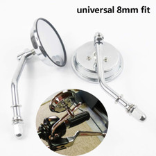 2X Chrome Round Motorcycle Rearview Mirrors For Harley Davidson Sportster Bobber
