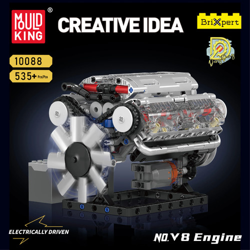 Mould king model engine - king, v8