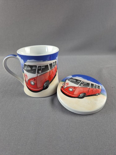 Red camper van tea coffee - vw,