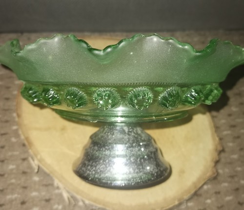Vintage green glass bowl - vintage,