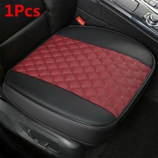 Car Front Seat Cover Pad Breathable Black/Red Leather Cushion Chair Mat Protect