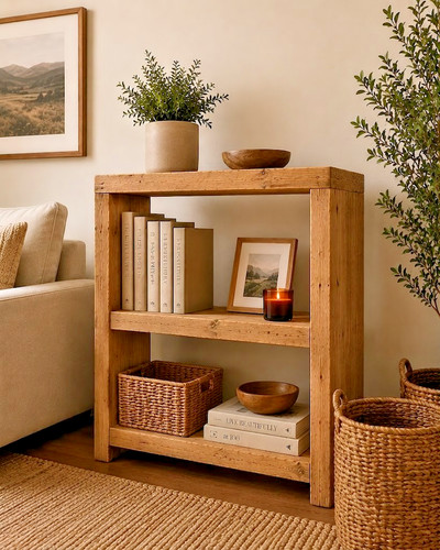 Rustic bookcase handmade - bookcase, solid