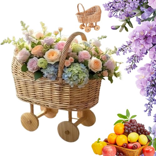 Vintage rattan baby - rattan, stroller
