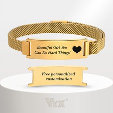 Personalised Medical Alert Bracelet Stainless Steel Free Engraving ID Name