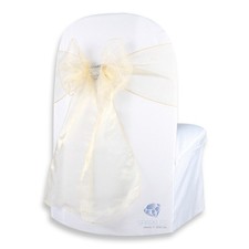 200 pcs Organza Chair Cover Bow Sash 108"x8" - Gold - w/ Bow Covers Wedding xl