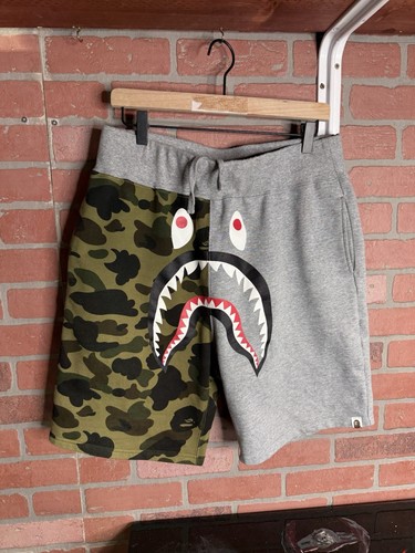Bape shark camo sweats shorts - shark,
