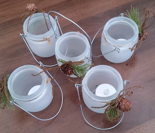Hanging glass jar - jar, tealight