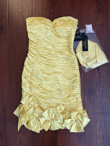 Terani couture yellow ruched - terani,