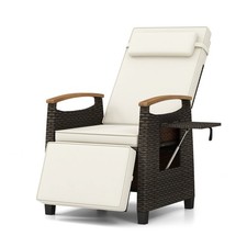 COSTWAY Patio Wicker Recliner