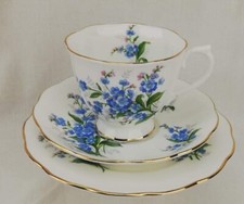 Forget Me Not Royal Albert Trio, Teacup Saucer and Plate 