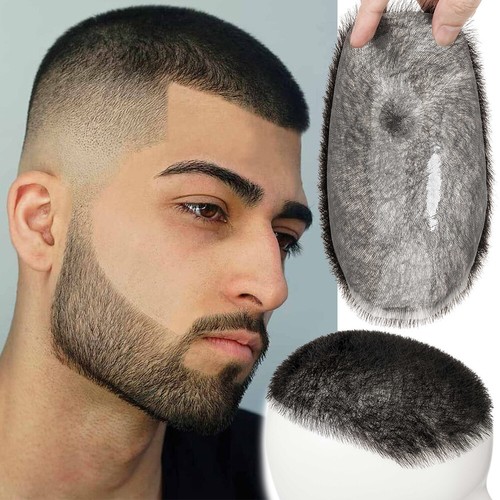 Men short hair toupee - short,