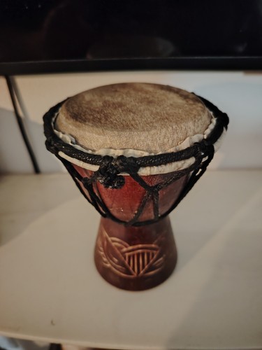 African carved djembe drum 15 - ,