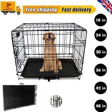Metal Dog Cage Puppy Training Crate Pet Carrier Small Medium Large XL XXL Metal