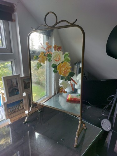 Antique brass floral - floral, mirrored