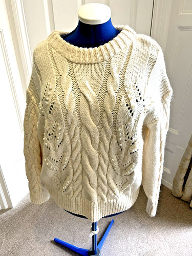 Gorgeous cream aran jumper - cream,