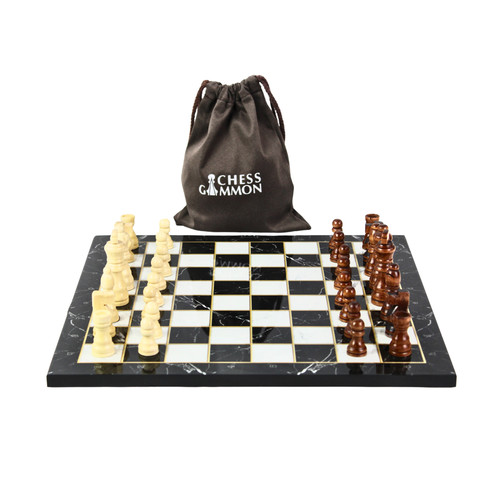 Black marble design chess set - design,