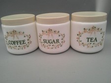 Eternal Beau Tea Coffee Sugar jars  set three