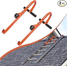 Steel Ladder Roof Hook Stabilizer 2 Pack w/Wheel and Rubber Grip 500Lbs for Roof