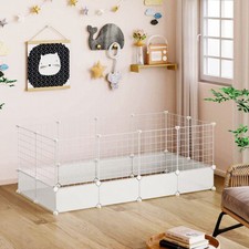 Collapsible Metal Wire Kitten Cat Cage Crate Village Indoor & Outdoor Playpen UK