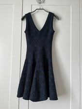 Stunning Alaia Navy Blue And Black Mini Dress With Shimmer Size S RRP: £2,000+