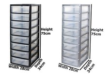 8 Drawer Plastic Storage Organizer tower unit | A4 Storage Drawers for Desktop