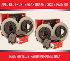 APEC RED FRONT REAR DISCS + PADS FOR SKODA OCTAVIA 1Z 2.0 TD 140 HP 2004-13 OPT2