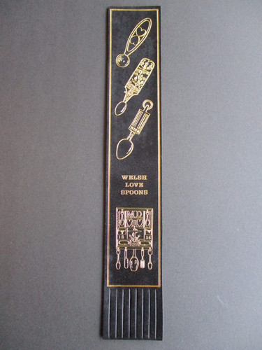 Leather bookmark welsh love - leather,