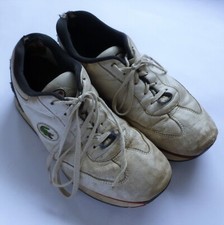 Vintage Lacoste Men's White Leather Trainers Size UK 11 (2000 Chav TV Film Prop)