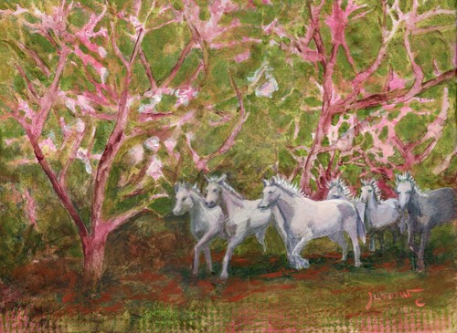 Original art painting running - original,