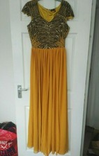 BNWT Virgos Lounge Yellow Embellished Maxi Dress - size 8/10