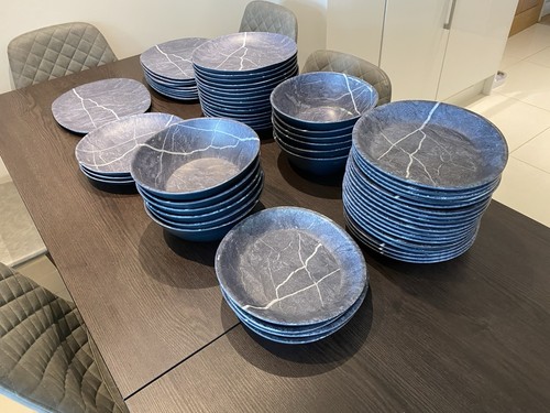 Marble effect plate set - marble, set-