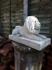 LARGE  STONE LAYING CHOW CHOW DOG GARDEN  STATUE MEMORIAL