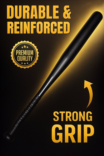 Heavy duty black baseball bat - black,