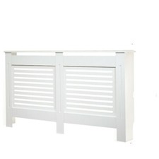 White Radiator Cover Cabinet Small Large Modern MDF Slat Wood Grill Furniture