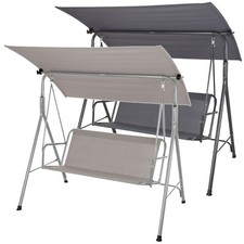 Outdoor Garden Furniture Swing Bench Chair Lounger Hammock Canopy W/ Sun Roof