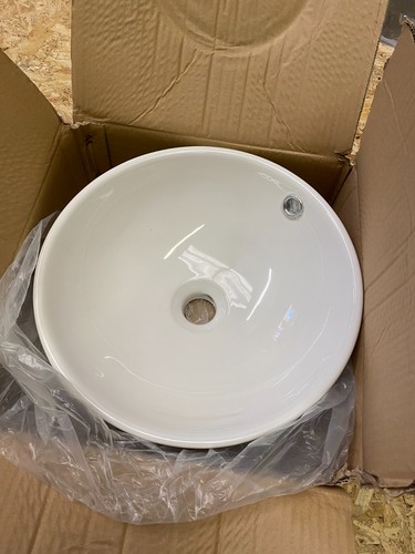 Modern white ceramic round - white,