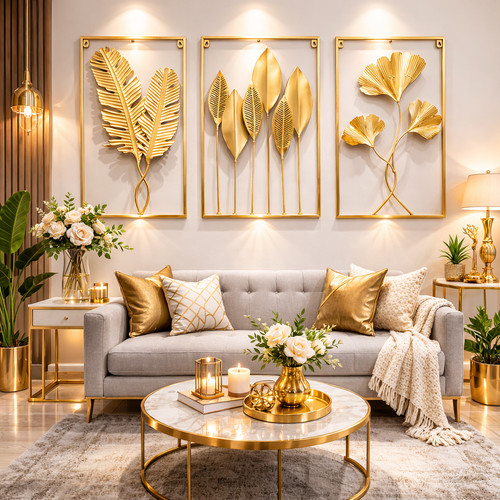 Metal tree leaf wall - metal,