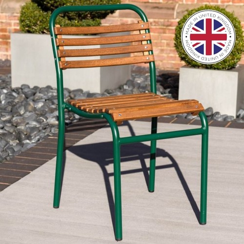 Green slatted garden chair - green,