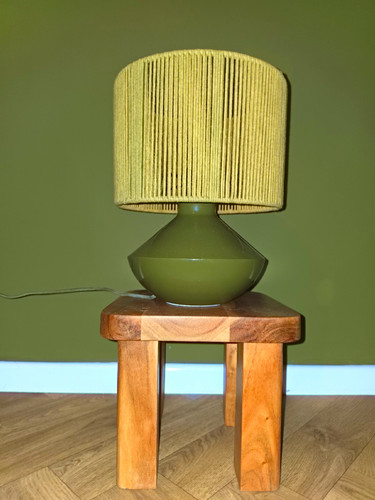 Green ceramic table lamp - table,