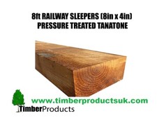 Railway Sleepers  8ft x 8ins x 4ins Pressure Treated (200mm x 100mm x 2400mm)