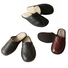 Leather Slippers for Men Slip