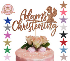 Christening Glitter Cake Topper Customised Personalised Any Name