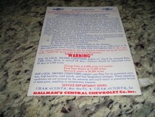  1965,66,67 ORIG. WARRANTY