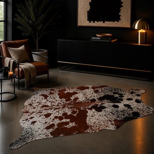 Genuine brown white - brown, cowhide